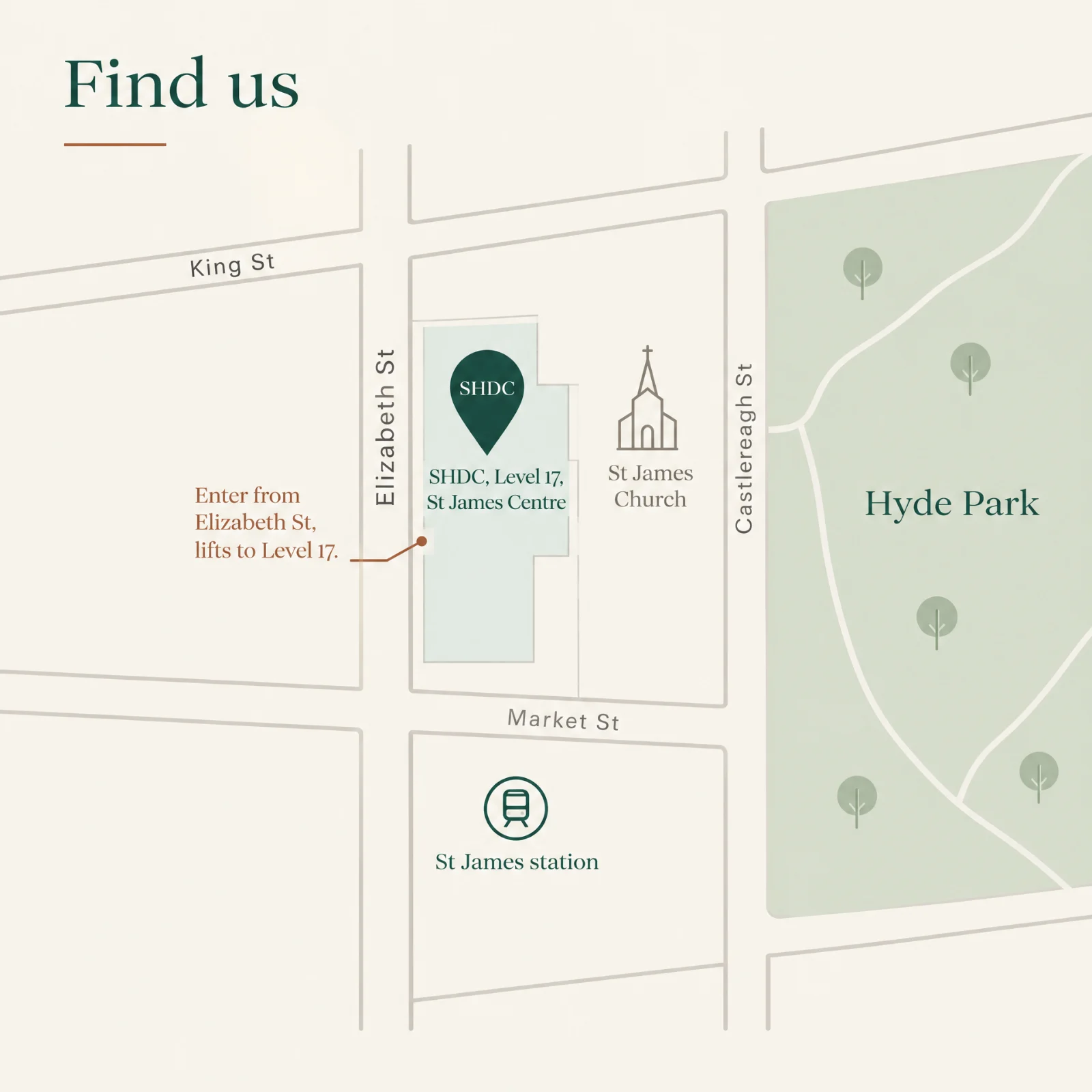 Map showing the location of Sydney Holistic Dental Centre